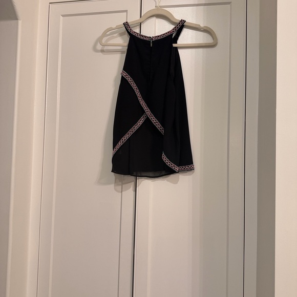 Parker Black Sleeveless Blouse with Pink Trim - Picture 3 of 3